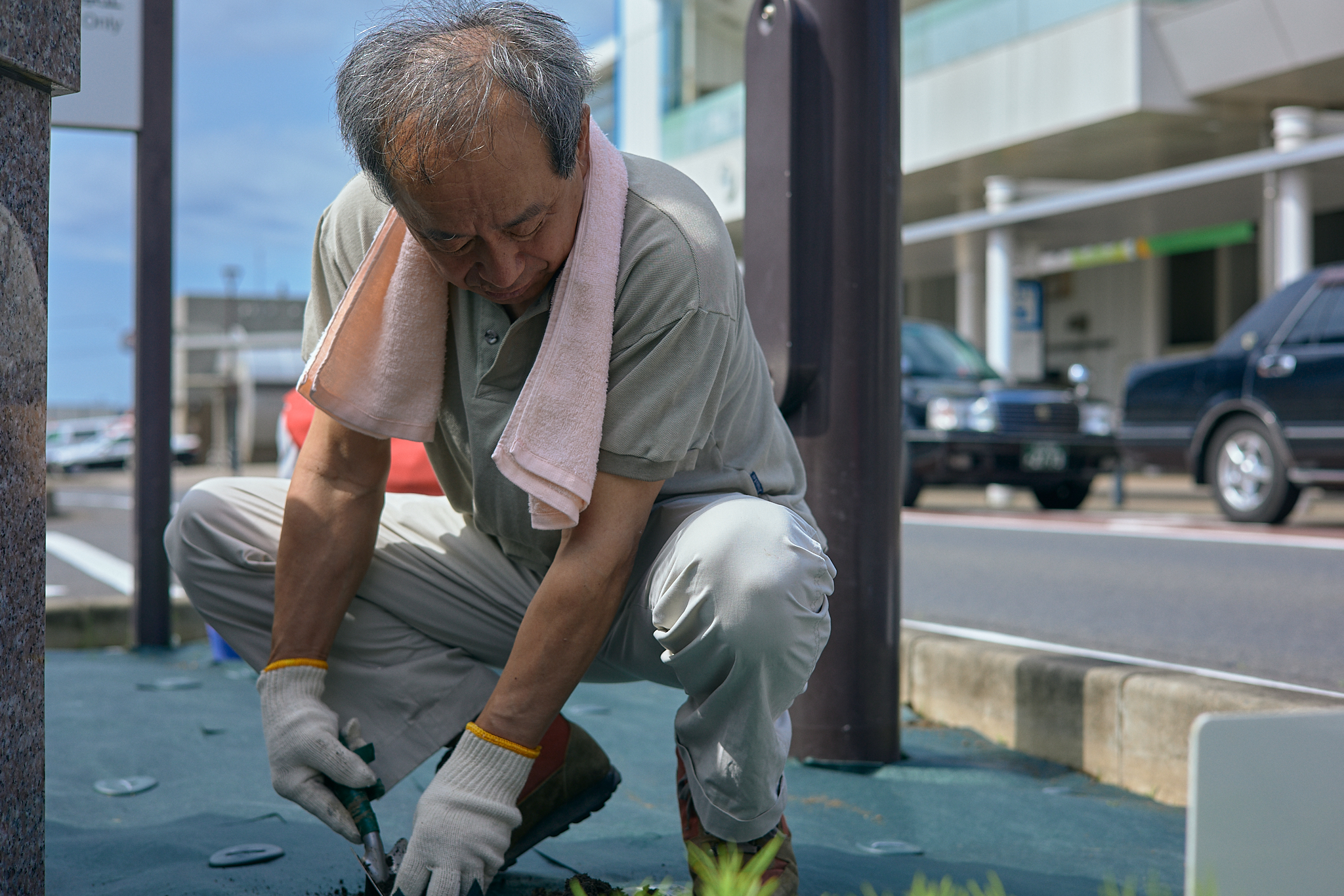 勝田駅前花壇コキア植栽作業 ひたちなかベストライオンズクラブ 茨城