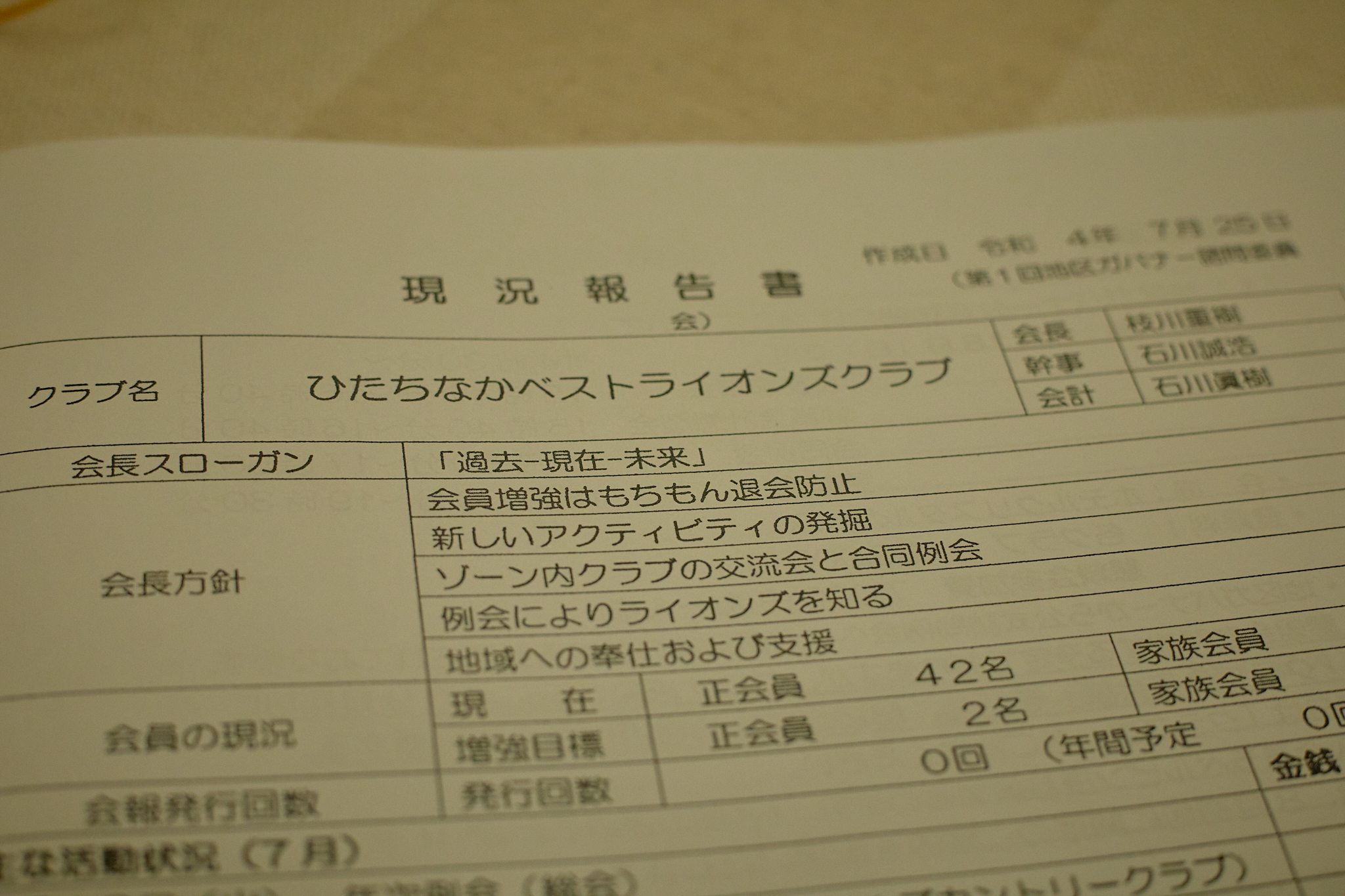 第1回地区ガバナー諮問委員会 ひたちなかベストライオンズクラブ